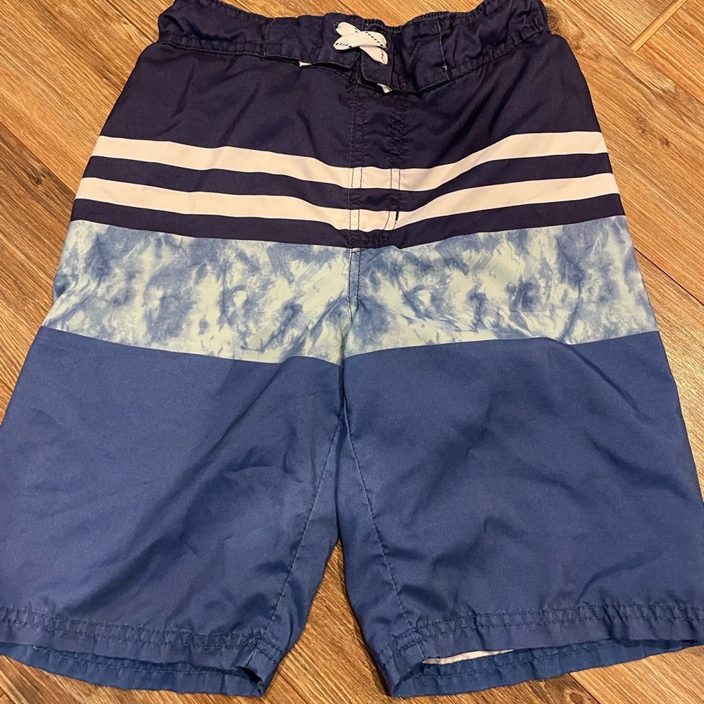 Cat & Jack Blue Swim Shorts with Color-Block Design